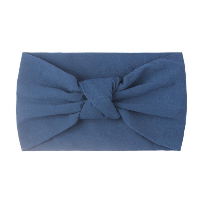 Summer Children's Headgear Baby Solid Color Nylon Knotted Wide Edge Headband Soft Double Knotted Headband