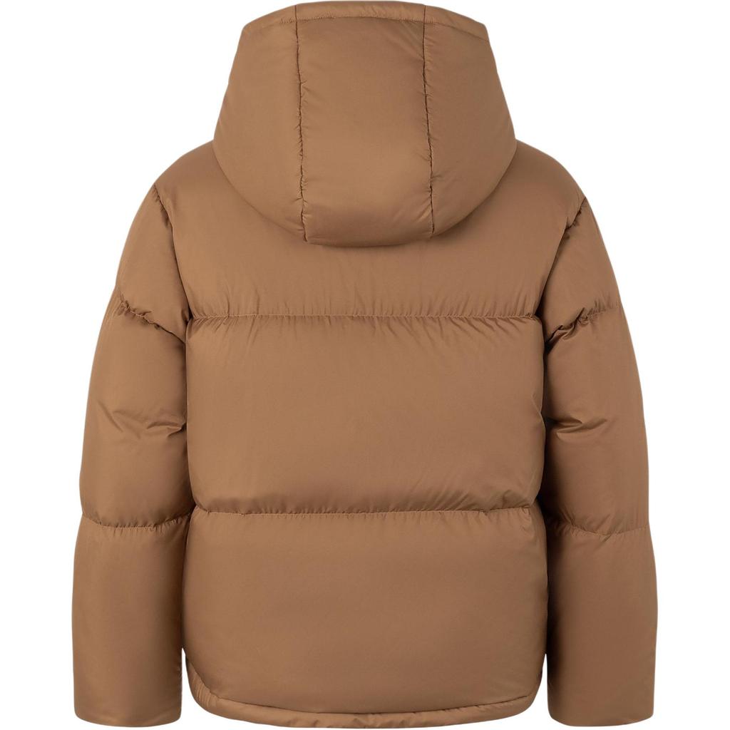adidas Women Sportswear Puff Down Hooded Jacket Desert Brown Regular Fit 80% Duck Down Warm Winter Casual Coat JV6191