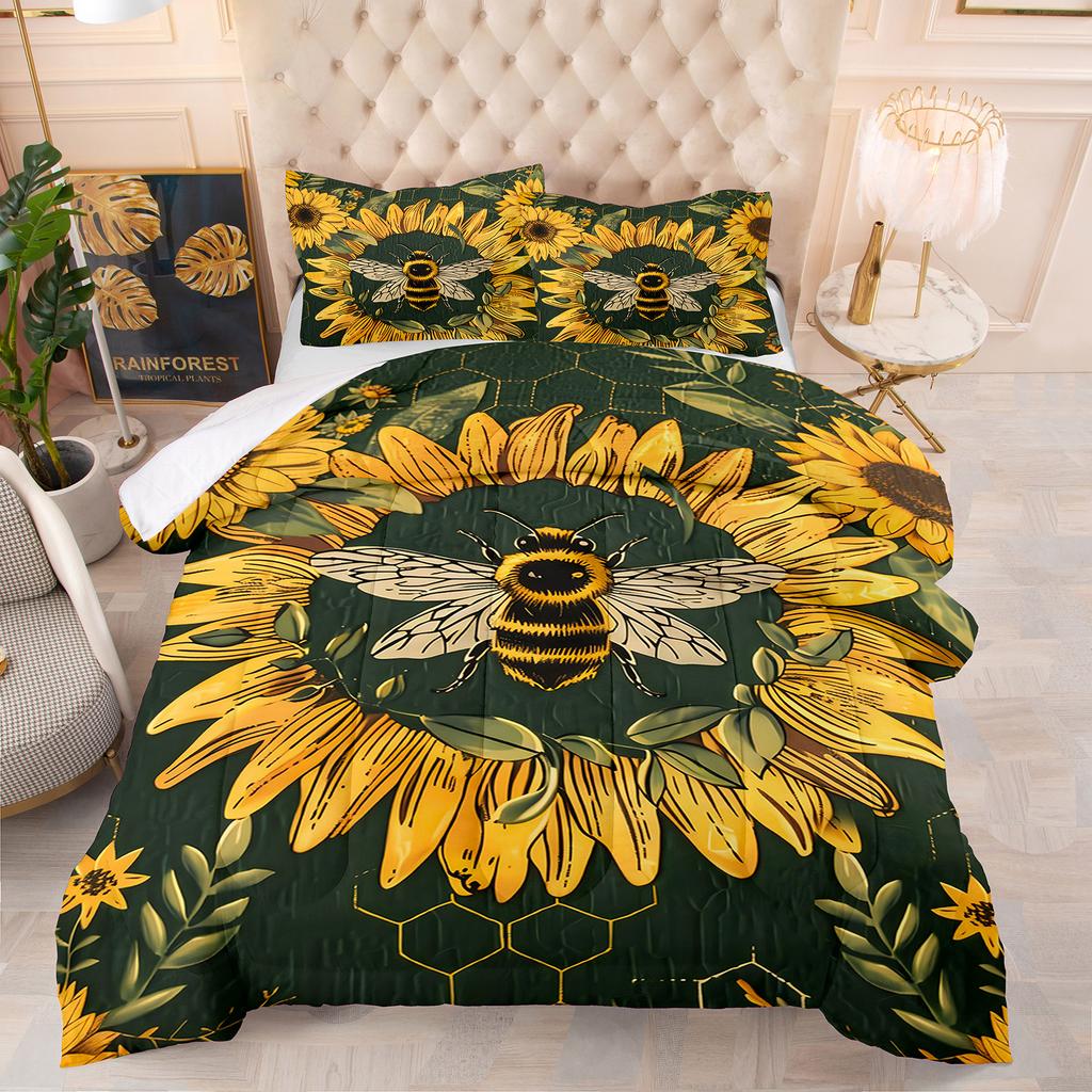 Comforter Flowers Animal Theme Home Comforter Quilted Blanket Goose Down Duvet Quilt 100% Polyester King Queen 3D Blanket Size Twin
