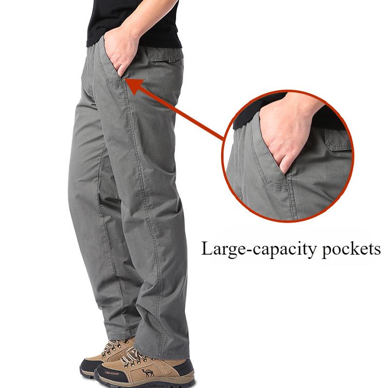 

Повсякденні штани. Чоловічі весняно-осінні бавовняні штани-карго. Великі спортивні штани. Вільні прямі чоловічі робочі штани з еластичною талією. 6XL армія зелений колір