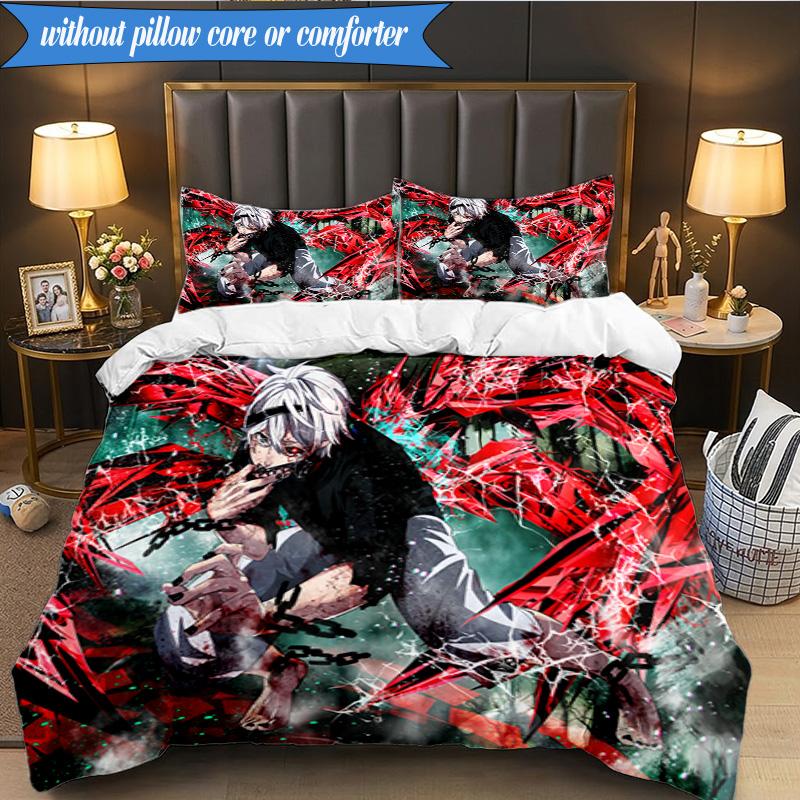 Tokyo anime Artwork 3pcs K-pop music group Bedding set,Ideal for Bedroom, Dormitory,Including Duvet Cover And 2pcs Pillowcases,Fan gifts