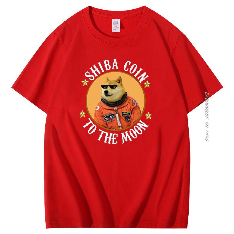 Moon Astronaut Meme Crypto Doggy Short Sleeve Tshirt Summer Cotton Tshirt Shib Coin Shiba Crypto Doge Killer Graphic T Shirts