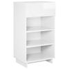 Shoe Cabinet 48 X 38 X 87.5 Cm Engineered Wood High Gloss White