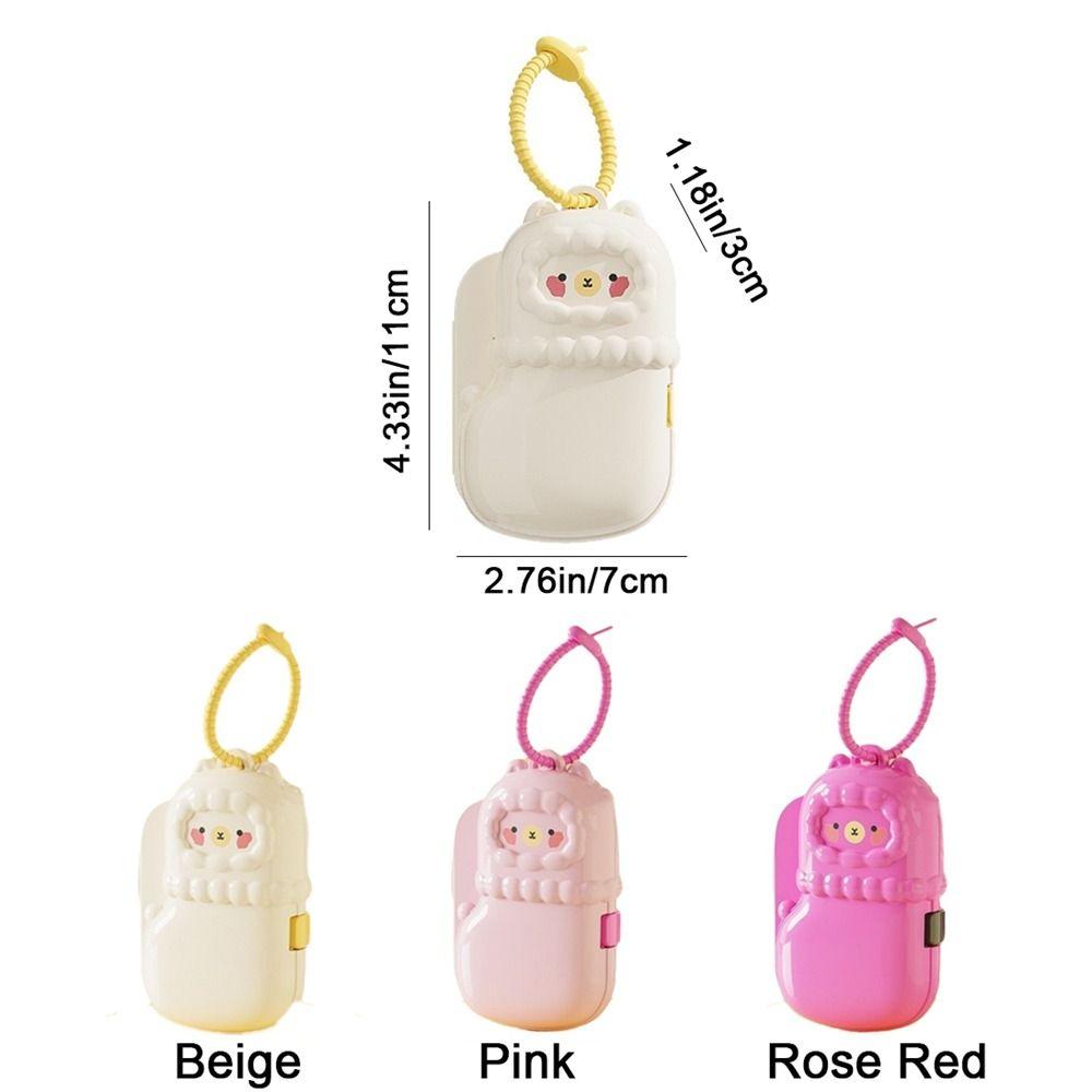 Cartoon Alpaca Medicine Storage Box Moisture-Proof Large Capacity Mini Pill Case Sealed with Lanyard Pill Organizer