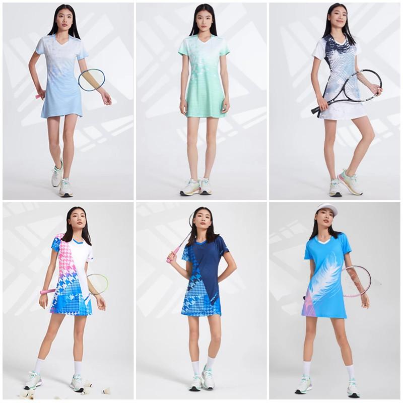 Womens Badminton Dress With Skirt Quick-Dry Sportswear Tennis Volleyball Court Wear
