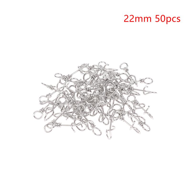 50Pcs Strengthen Stainless Steel Quick Lock Snap Spring Clamp Buckle Lure Drop Rigs Safety Connector Bait Hook For Fishing