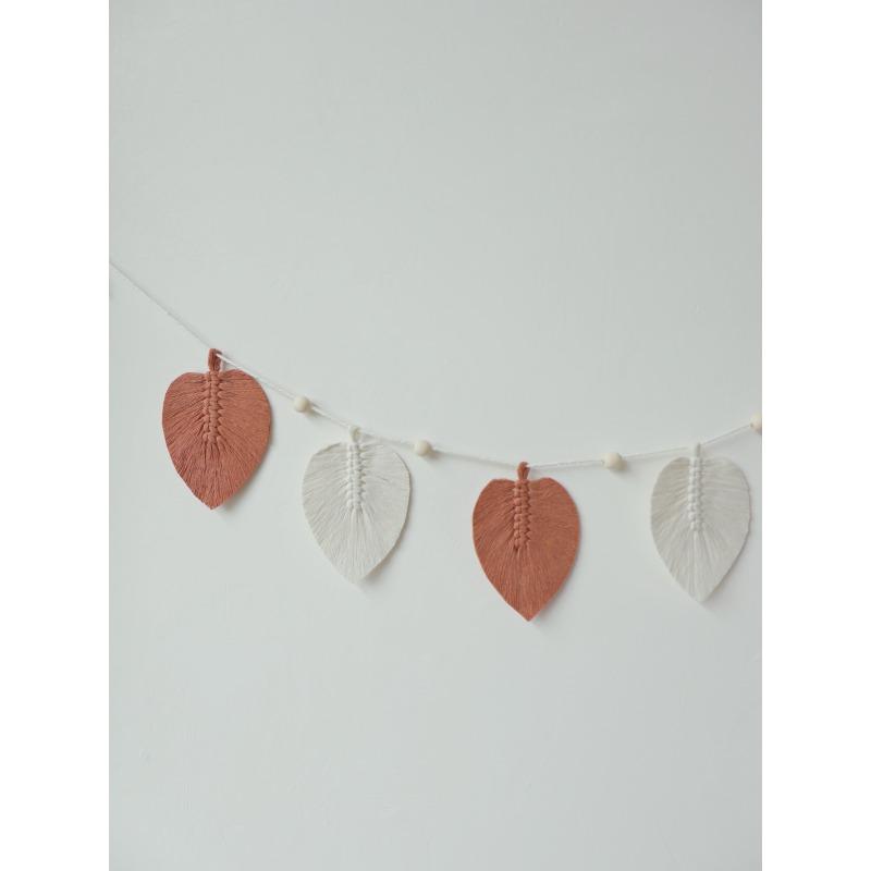 Wall Hanging Boho Handmade Cotton Rope Leaf Tapestry Macrame Wall Decor for Living Room Bedroom Minimalist Home Decoration 140cm
