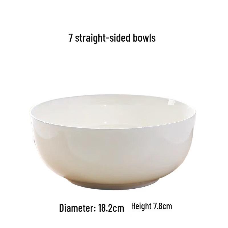 Abay Wit Bone China Reliëf Hoge Voet Salade/Rijstkom (Set van 2)