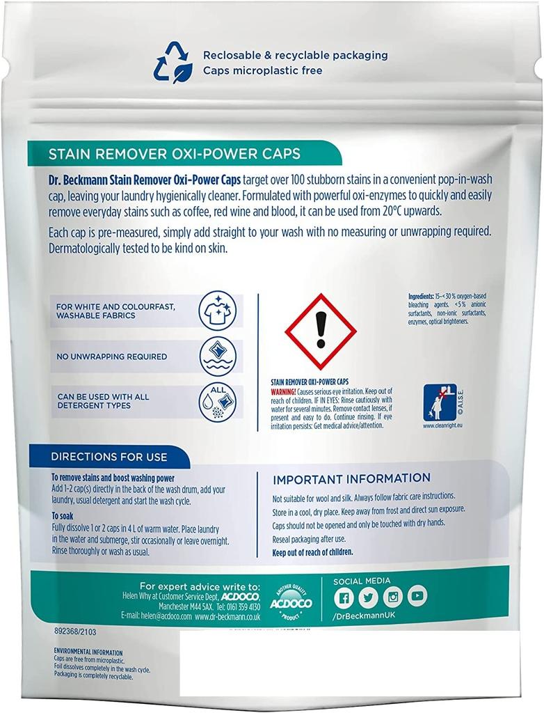 Dr. Beckmann Fleckenentferner Wasch-Ultra 80g | Entfernt hartnäckige Flecken sanft | Schonend zu Textilien | Für reinere Wäsche | 3 x 80g, 240g | 3er-Pack