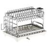 Brangdy Kitchen Single-Layer Dish Drainer with Drip Tray