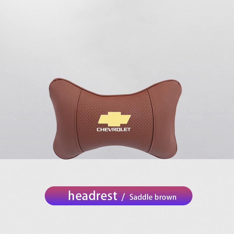 1Pcs Car Seat Headrest Auto Logo Neck Pillow For Chevrolet Z71 Aveo Impala Lacetti Malibu Sail SS Cruze Sonic Silverado Trax