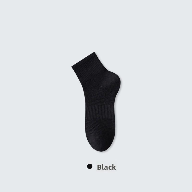 Cotton socks women s short socks summer thin mesh cool breathable cotton socks deodorant medium tube socks summer short socks чёрный
