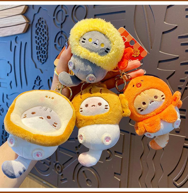 Baimao Coco Cat Plush Keychain: Cute Doll Bag Charm for Women & Couples