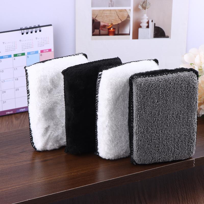 2/5Pcs Auto Interior Fleece Scrubbing Towel For Plastic Leather Wax Sponge Car Cleaning Tools Car Cleaning Microfiber Sponge