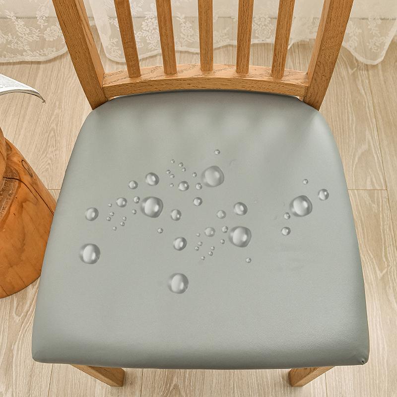 1 Piece Waterproof PU Fabric Stretch Chair Cover Seat Cushion Cover Chair Covers Big Elastic Seat Case For Dining Home Party