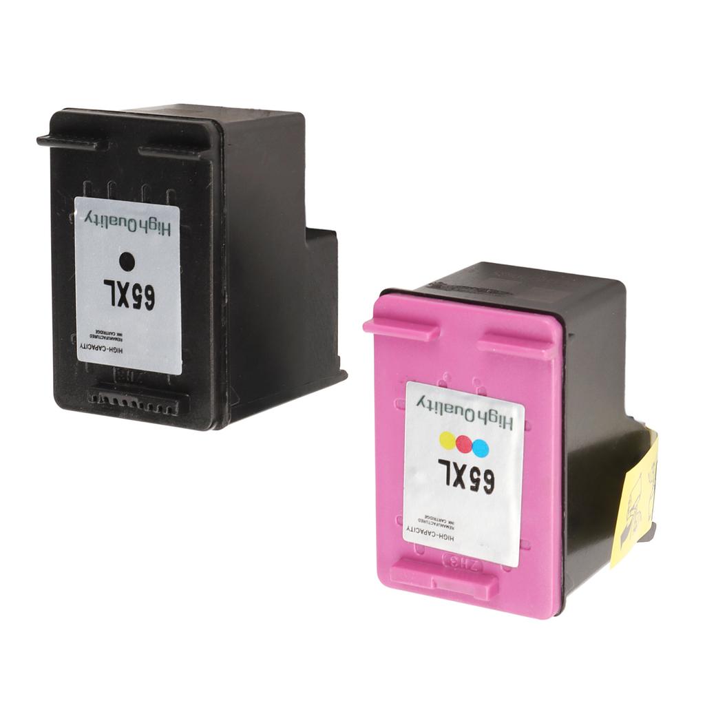 2pcs Black Colored 65XL Ink Cartridges Replacement for HP for Envy 5055 5052 5010 for DeskJet 3755 2600 3752 2652 for