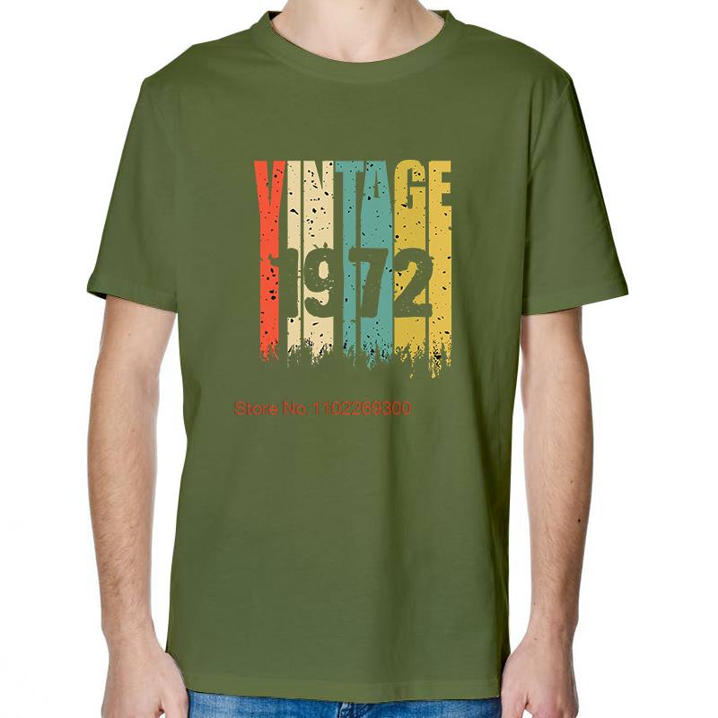 1972 Vintage Retro T Shirt Birthday Gift TShirt Cotton Short Sleeve TShirts Summer New Shirts And TShirts Print T Shirt