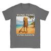 Kawaii Surreal Tung Tung Tung Sahur Beach Tshirts Unisex Oneck Short Sleeve Clothing Italian Brainrot Meme Cotton Summer Clothing