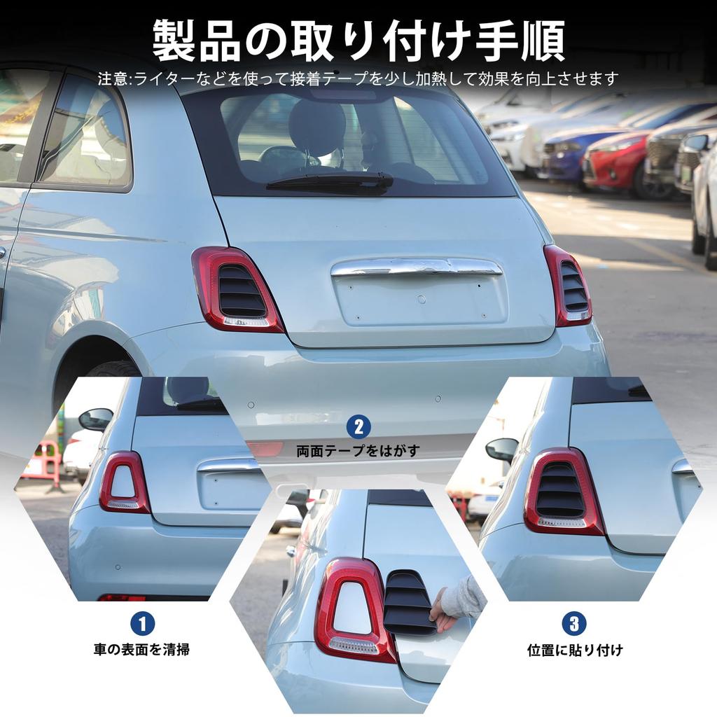 Hcilloend New Fiat 500 2016-2024 Lamp Panel Lamp Decor Panel Rear Lamp Decoration Panel