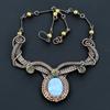 Owyhee Opal Necklace Handmade Jewelry, 999 Copper Wire Wrapped Necklace Designer Gemstone Jewelry Adjustable Chain Necklace Gift For Mom