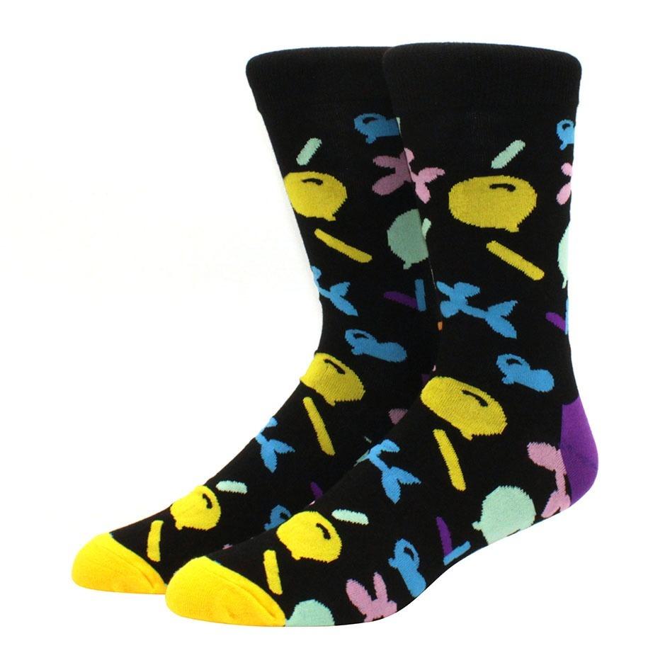 Herren mehrfarbig bedruckte Früchte, Essen, Damensocken, lustig, Skateboarden, Hip-Hop, Tiere, Socken