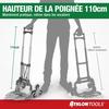Diable pliable - athlon tools - aluminium - 70 kg - roues à roulements - poignée télescopique 110 cm