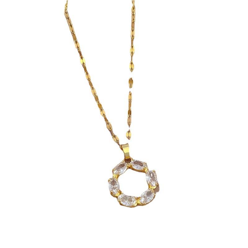 Simple Temperament Zircon Light Luxury Ring Clavicle Chain Small Retro Necklace Women