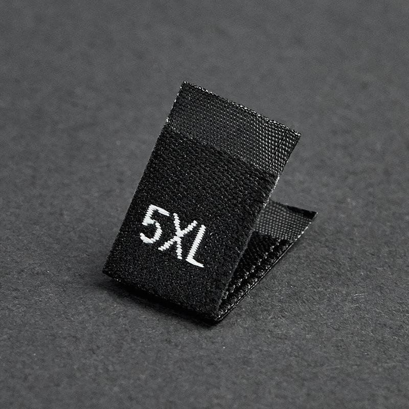 In-Stock Universal Black & White Folded Neck Labels for Men's & Women's Clothing
