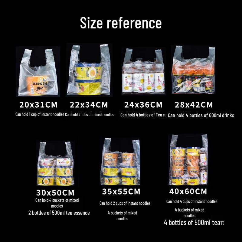 NHZHIW Disposable Transparent Plastic Shopping Bags