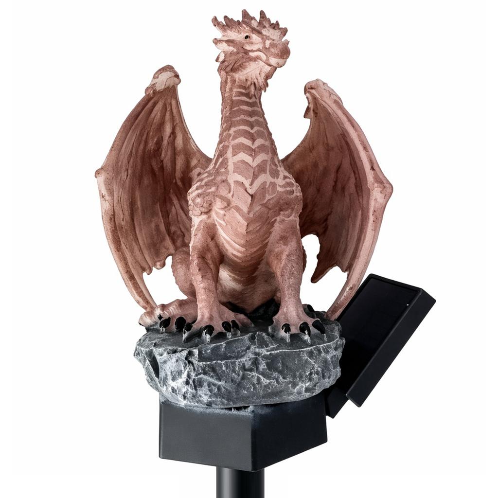 Dragon Figurine LED Light Solar Powered Dragon Figurine Decorative Landscape Light Unique Gift for Dragon Lovers Ornament Patio