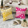 Colorful Daisies Cushion Cover Breathable Linen Pillow Cover Skin-Friendly Home Decor Pillowcase With Hidden Zipper