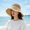 Retro Pearl Women Sun Hat Woven Korean Style Straw Fisherman Hat Foldable Visor Cap Bucket Hat Outdoor