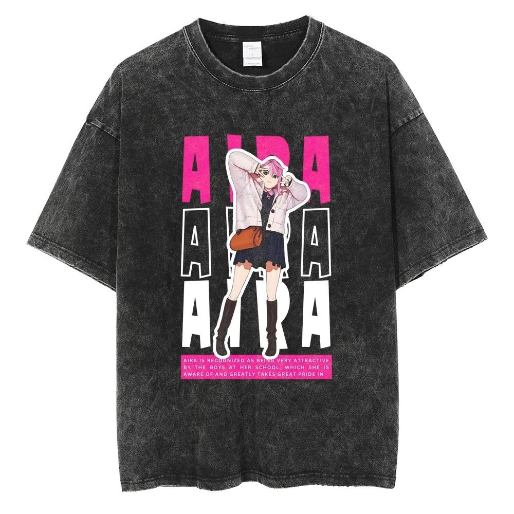 Washed Japanese Anima Dandadan Tshirt Retro Yk Short Sleeves Harajuku Casual Cotton Tshirt Oversized Trendy Unisex Tshirt