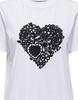 Only - T-Shirt Women' T-Shirt - Onlnina Heart / Tee Jrs 15371489 White/Black Floc