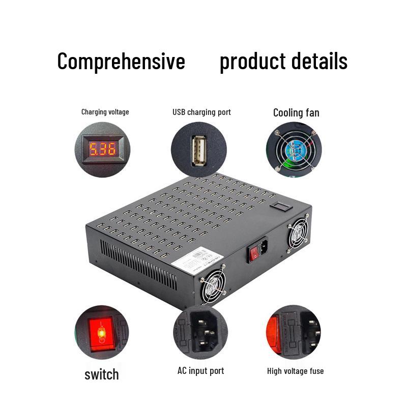 100-Port 800W High-Power Universal USB Charger for Studio & Multi-Device Charging