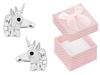 Silver Unicorn Earrings With Zirconia Small Studs For A Girl