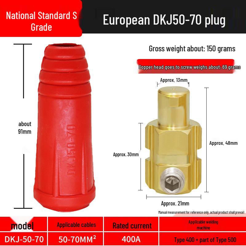 Σετ Ταχυσυνδέσμων Καλωδίου Ηλεκτροσυγκόλλησης από Καθαρό Χαλκό (Άνδρας & Γυναίκα)