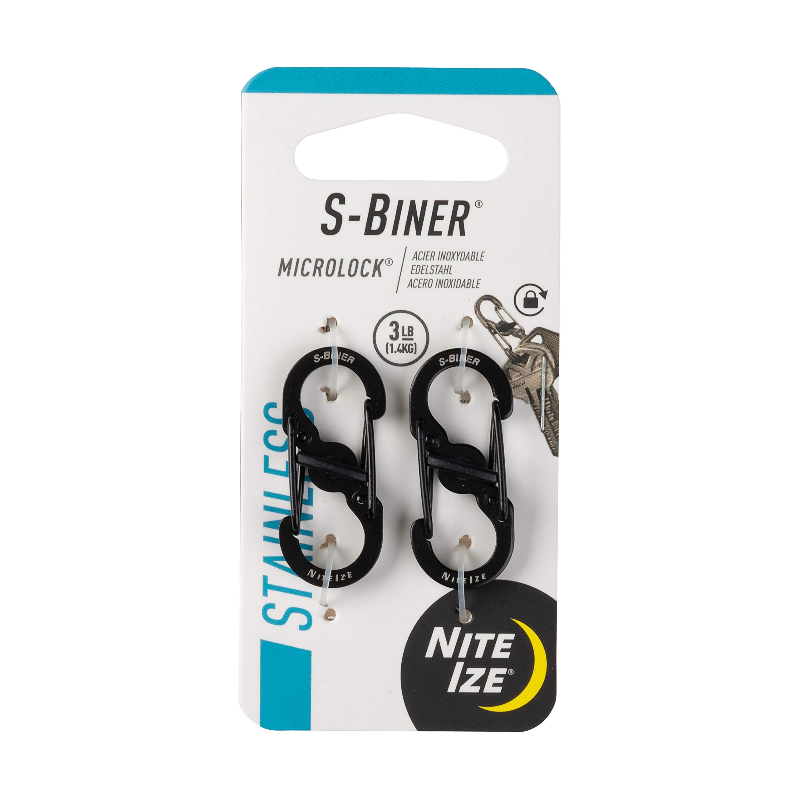 

NITEIZE S-Biner MicroLock Карабин #0 2 шт. Все 3 цвета (Одобрено Японией) Black