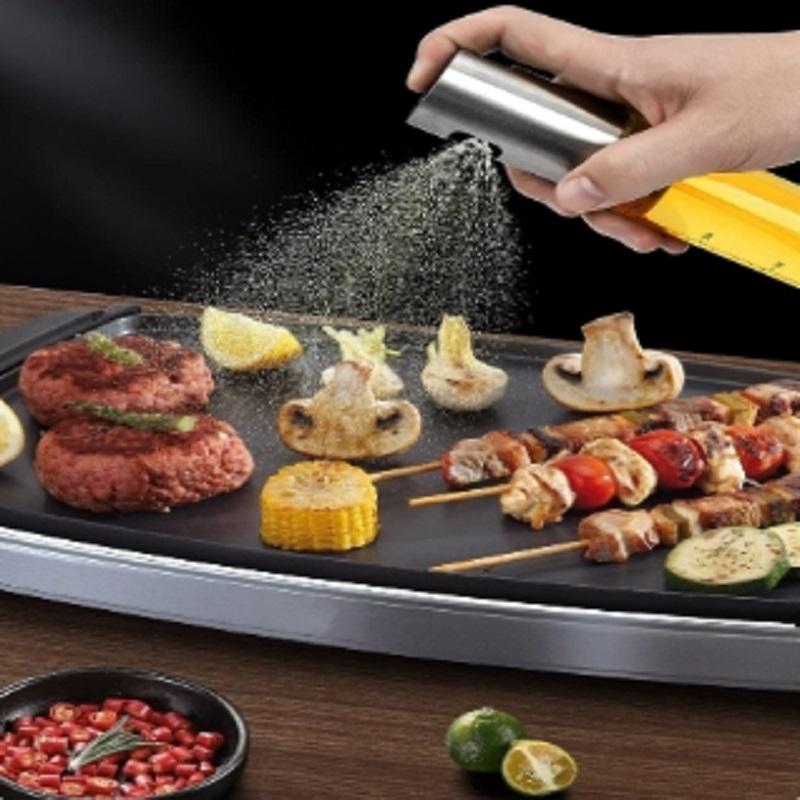 1PC 300ML Olive Oil Spray Bottle Kitchen Soy Sauce Vinegar Seasoning Container Dispenser for Camping BBQ Roasting Cooking Salad