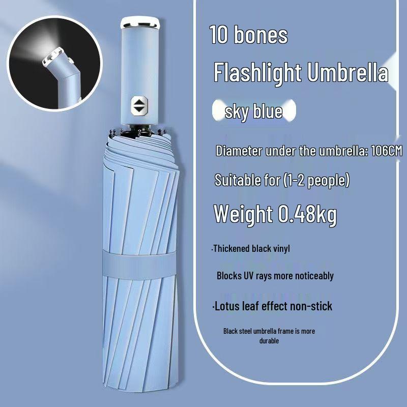 

Светодиодный фонарик-зонт двойного назначения - Многофункциональный, для ночного использования, Ветрозащитный, Солнцезащитный, Складной дизайн