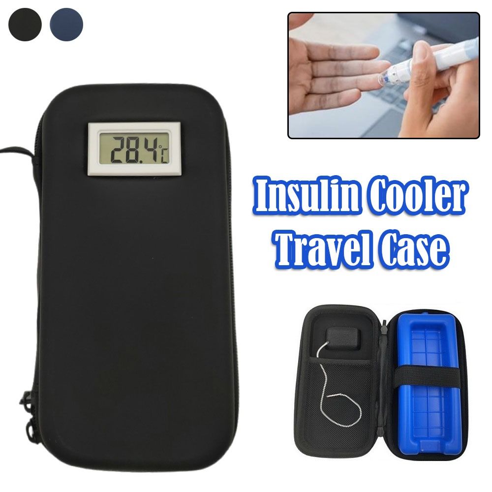 With Thermometer Display Insulin Cooler Travel Case Waterproof Thermal Insulated Refrigerated Medicine Organizer Bag