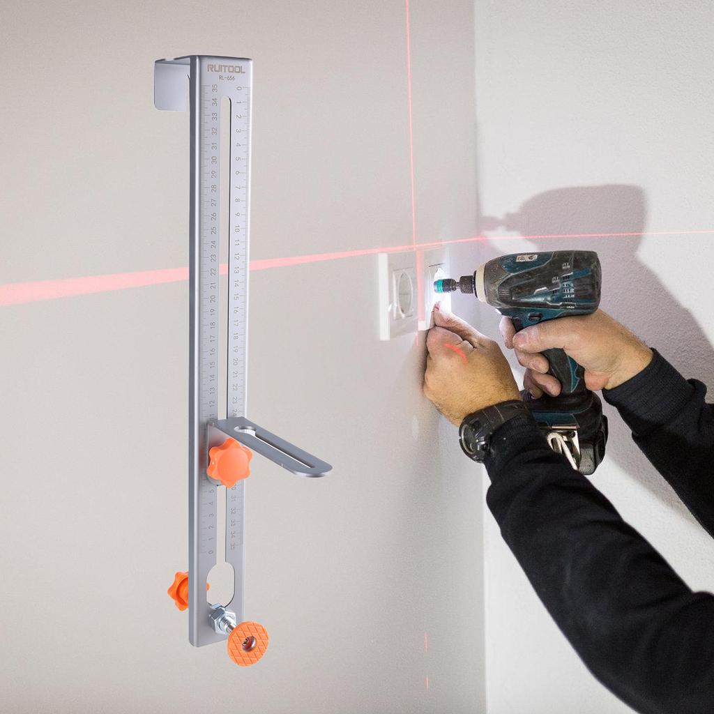Suport de montare pe perete reglabil cu nivel laser, cu precizie ridicată și durabilitate la scară de citire ușoară Construcții din oțel carbon