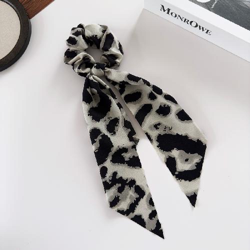 Leopard Print Bow Ribbon Large Scrunchies High Elastic Hair Ties for Women Ponytail Holder Hot Selling Daily