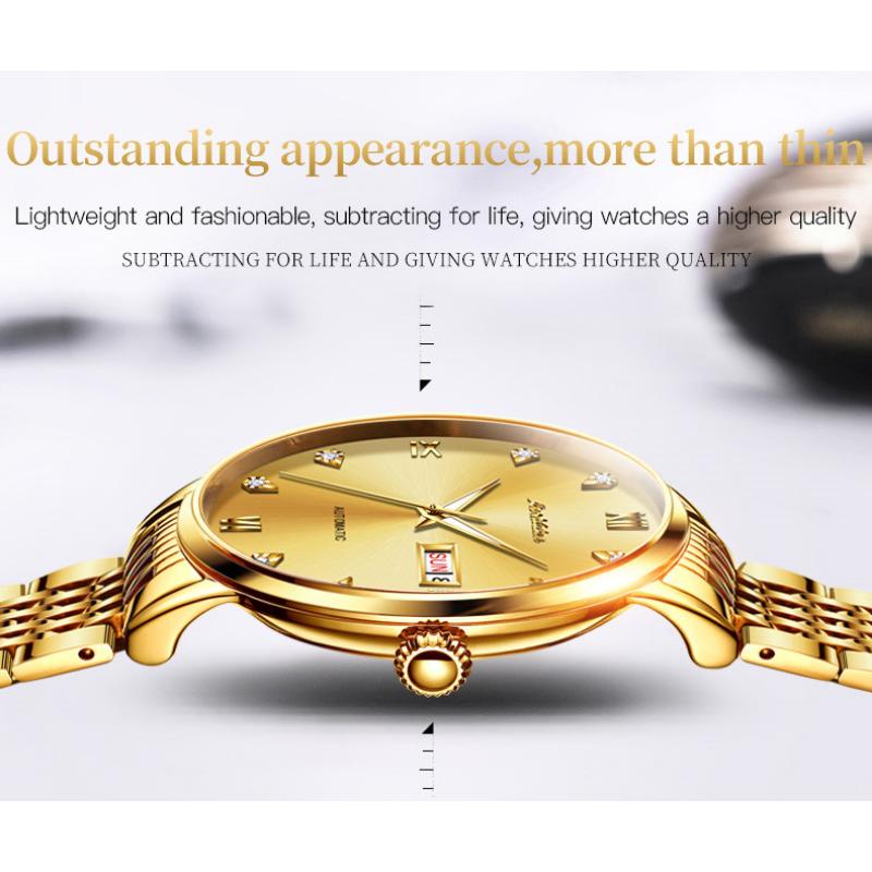 JINSHIDUN Novo Relógio Masculino de Negócios e Lazer Relógio Mecânico Automático Moda Diamante À Prova D'Água Luminoso Relógio Masculino de Alta Qualidade