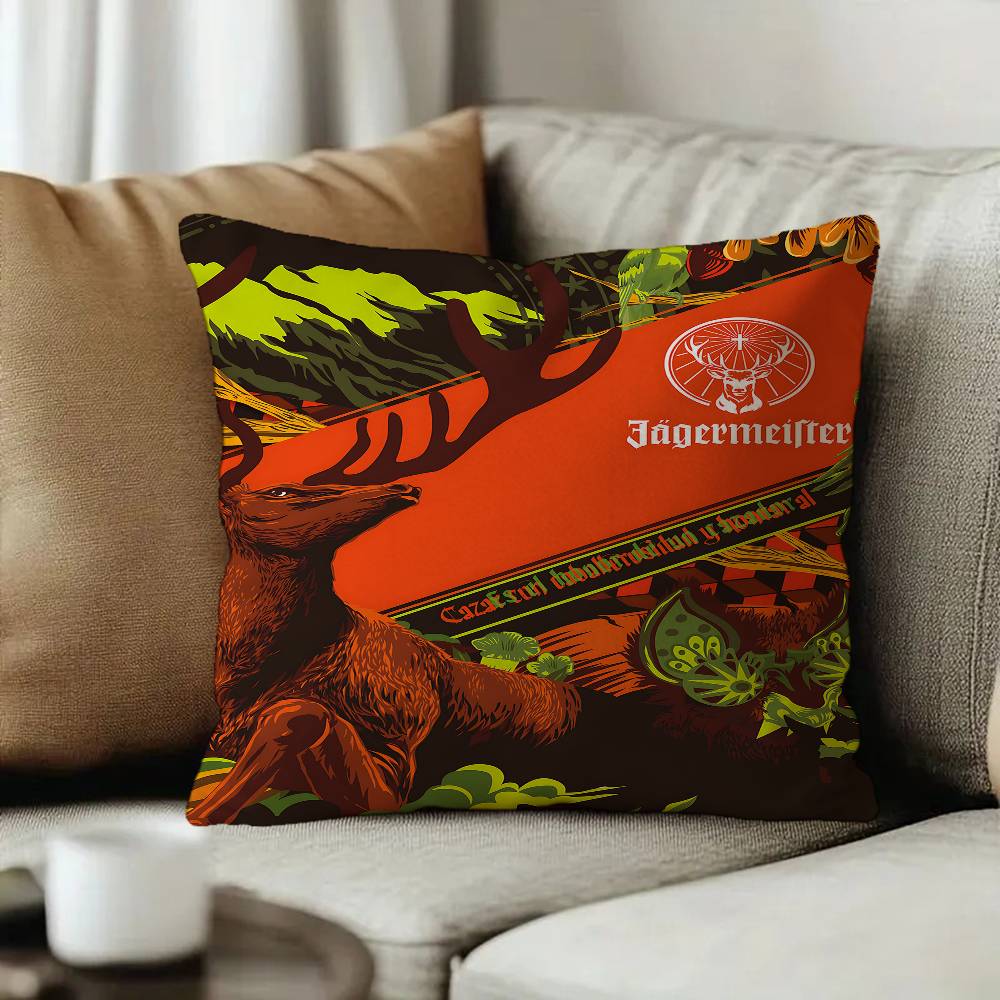 Beer Logo Jjagermeisters Pillow Cover Design cushion Cover decor Holiday Decorati