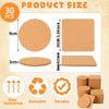 5/10/20/30PCS Round Wood Mats Natural Cork Coasters Durable Non Slip Tea Cup Drink Holder Coasters for Coffee DIY Home Supplies