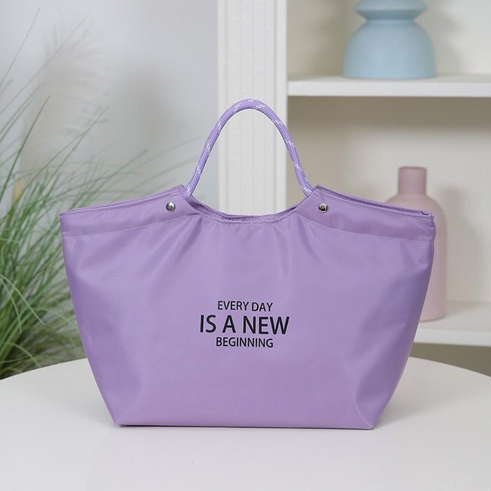Fashion Simple Letter Tote Bag Solid Color Waterproof Mommy Bags Large Capacity Portable Lunch Bag фиолетовый 2260₽