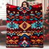 1 x Pătură ușoară din flanelă cu model aztec, material poliester, caldă și moale, potrivită pentru canapea, pat, somn la birou, călătorii