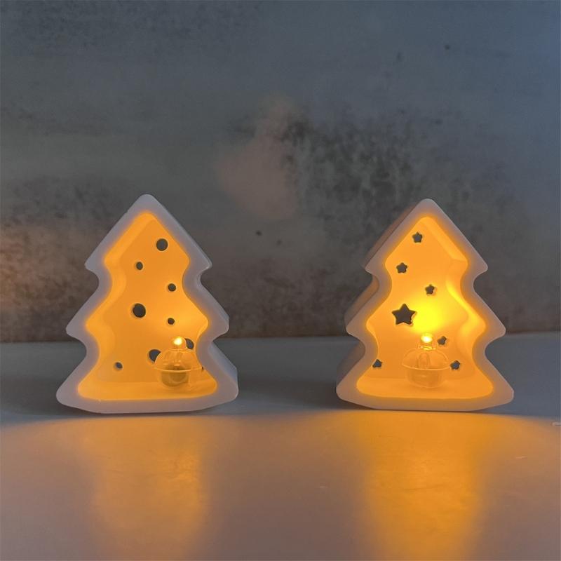 Flexible Silicone Mold for Night Lamp Festival Decoration Mold Christmas Tree Candle Holder Mould Jewelry Making Tool