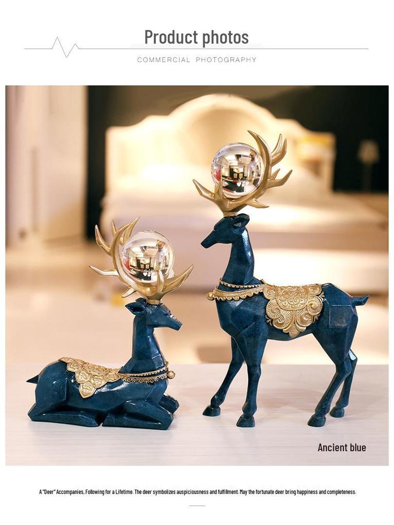 European Deer Wine Cabinet Ornament for Modern Living Room